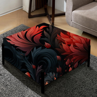 Ember Twilight Moody Patterns - Grand repose-pieds carré floral