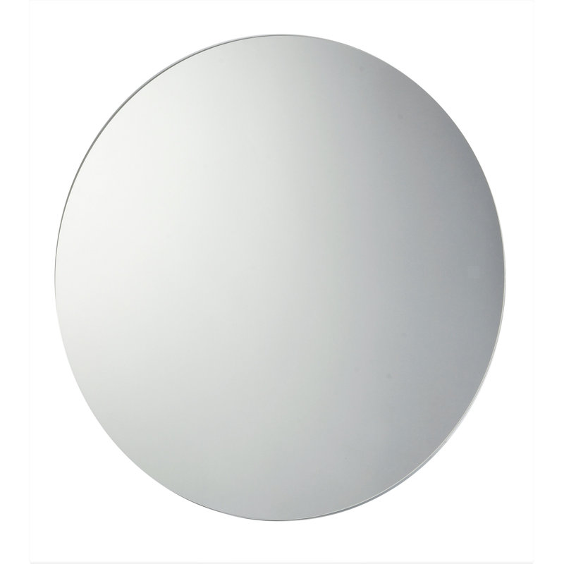 Aguon Metal Flat Wall Mirror, Silver, 60" x  0.4" , Round