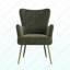 Chaise d'appoint verte avec imprimé