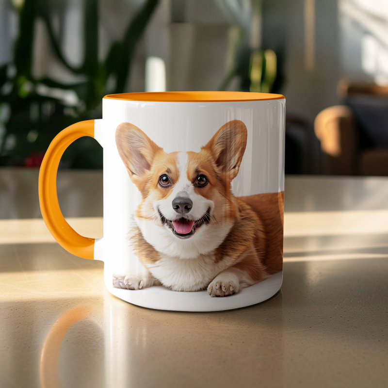 Ceramic Coffee Mug, Orange, 1