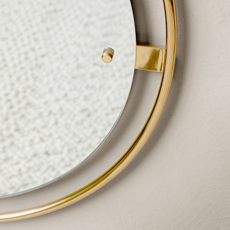Nimbus Engineered Wood Mirror, 23.6" x 23.6", Polished Brass