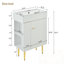 Meuble-lavabo de salle de bain avec lavabo et rangement à gauche-1041255281