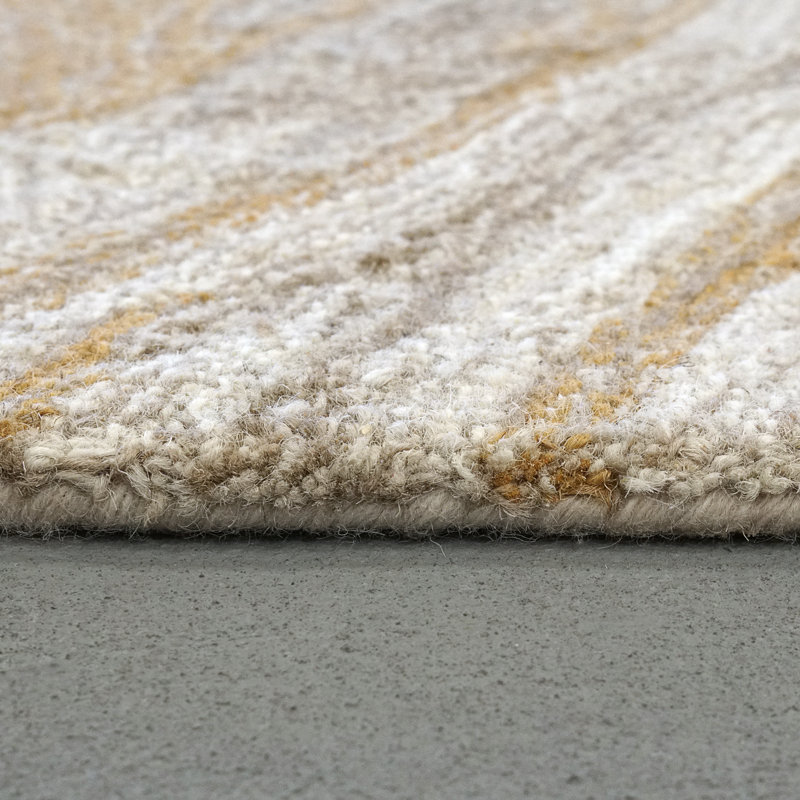 Tapis gris / jaune en laine tissé à plat à la main Chevron, Rectangle 9 pi x 12 pi