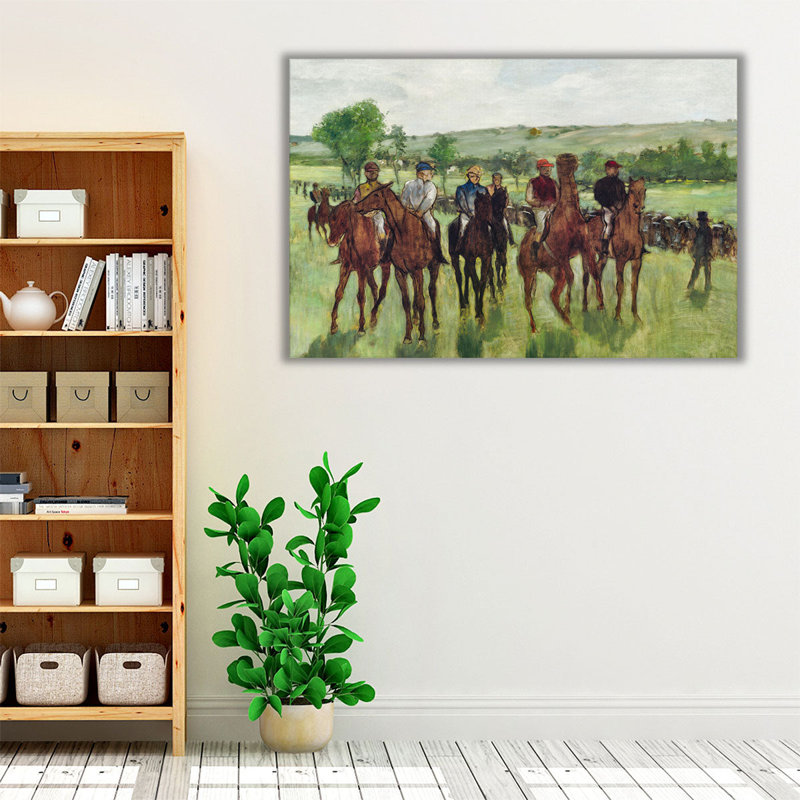 Degas The Races V - reproduction d'art sur toile, H 12 po x l 18 po