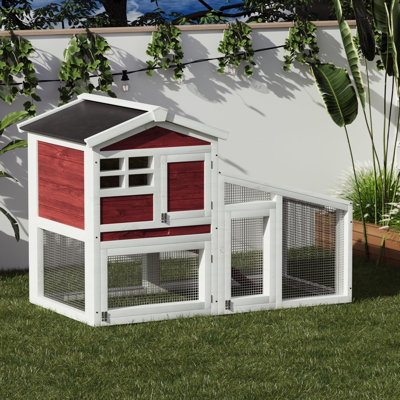 Cage à lapin à double couche - cage à lapins en bois 53 2 l avec plateau amovible