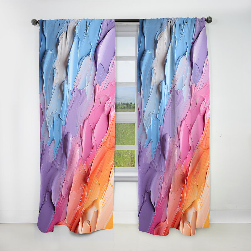 Rainbow Hue Harmony - Rideau arc-en-ciel - Rideau occultant sans motif - 1 panneau, L 52 po x L 95 po