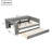 Full Size Upholstered Platform Bed with Storage Shelves, Built-In Desk, Charging Station & Twin Trundle, Gray-1218552213