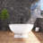 65“ Freestanding Soaking Solid Surface Bathtub-101942664