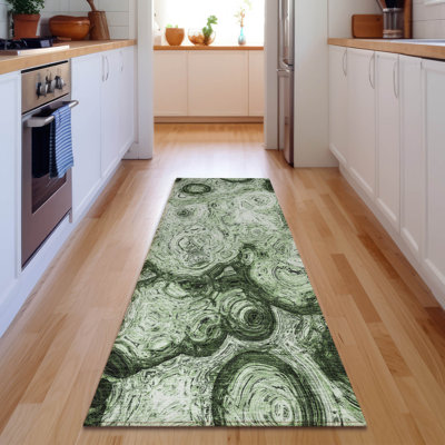 Premium Machine Washable Cerrito AMF579 Green Rug