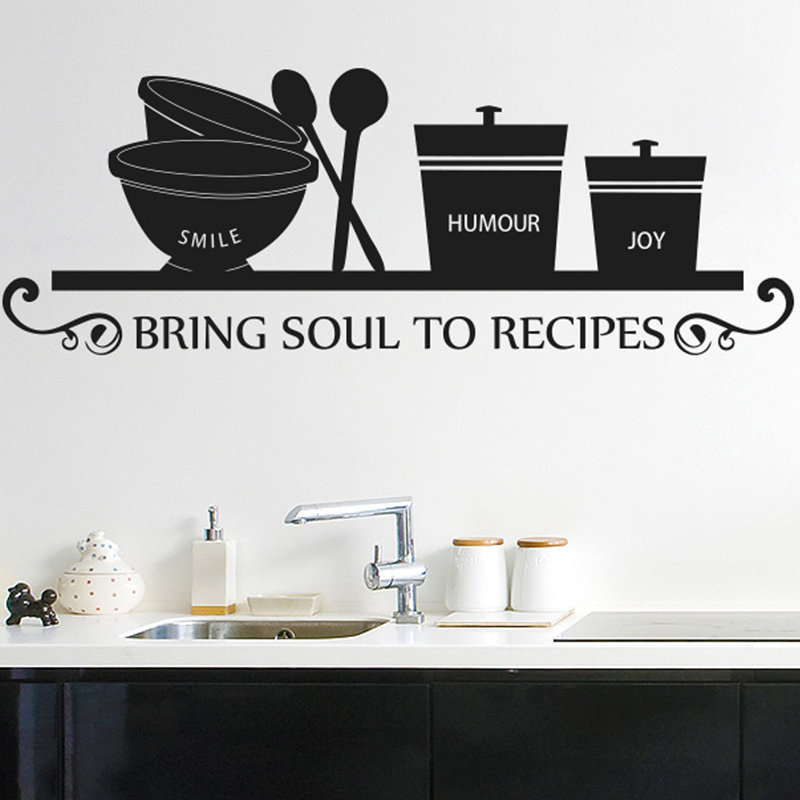 Food & Beverage Wall Decal, Black, Large