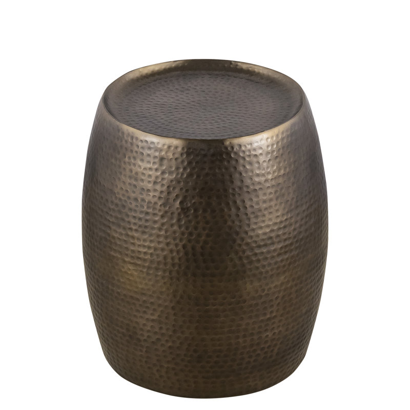 21 po de hauteur, table d'appoint en aluminium, surface dorée antique martelée à la main, petites surfaces or texturé, divers cas d'utilisation