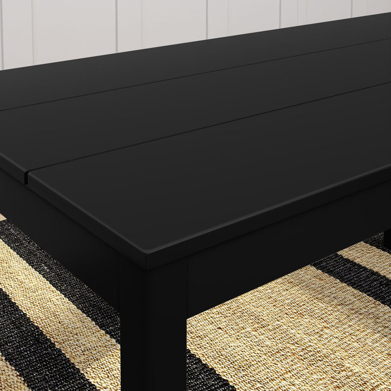 60" Solid Wood Rectangular Dining Table, Black, 30" H x 60" W x 32" D