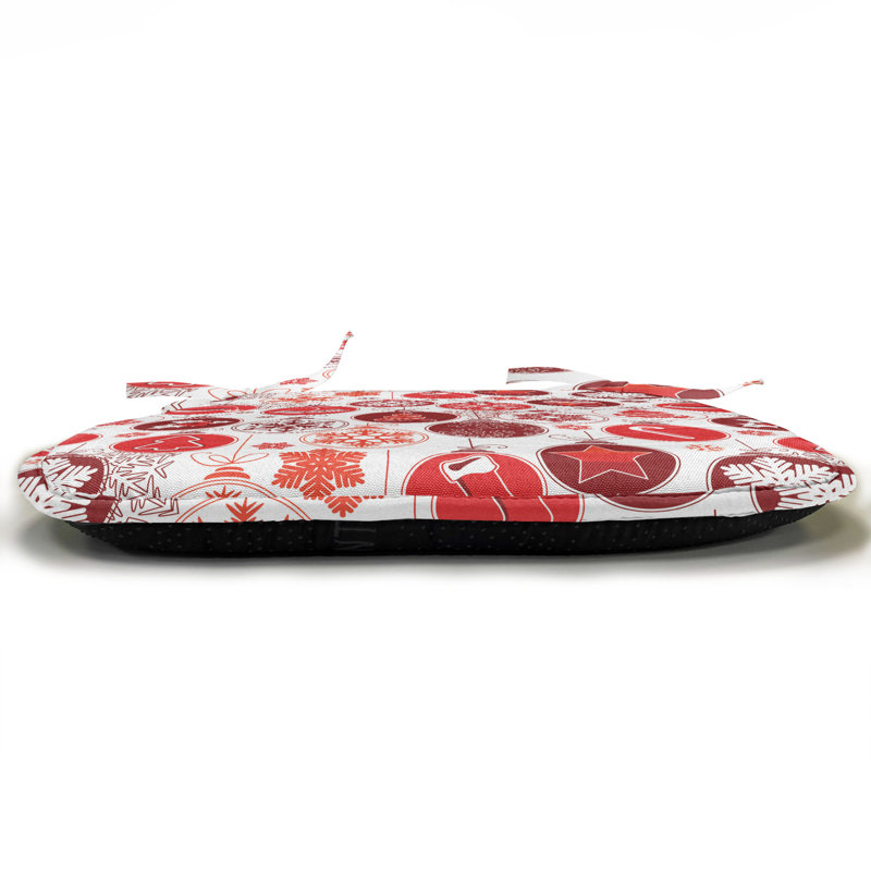 East Ornamental Cultural Seat Cushion, Red/ Taupe/ White/Geometric 17