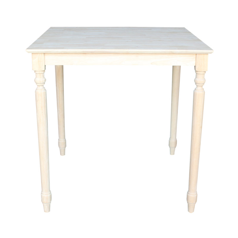 Turned Unfinished Solid Wood Dining Table, 36" H x 36"L x 36" W