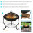 Neppie 18" Round Wood-Burning Black Finish Steel Fire Pit Bowl with Spark Screen