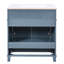 Meuble-lavabo de 30 po de style rétro, couleur bleue, structure en bois massif, lavabo en céramique, planches, mécanisme de fermeture en douceur, meuble-lavabo à poignées en métal exquis, design, lavabo brillant, portes, rangement spacieux,