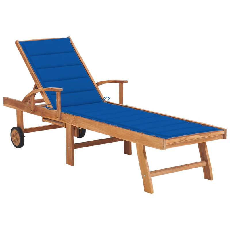 Chaise longue d'extérieur Rahul, Bleu royal