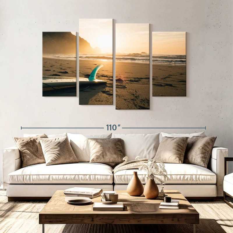 Gillard Surfboard Beach Sunrise, H 54 po x l 84 po