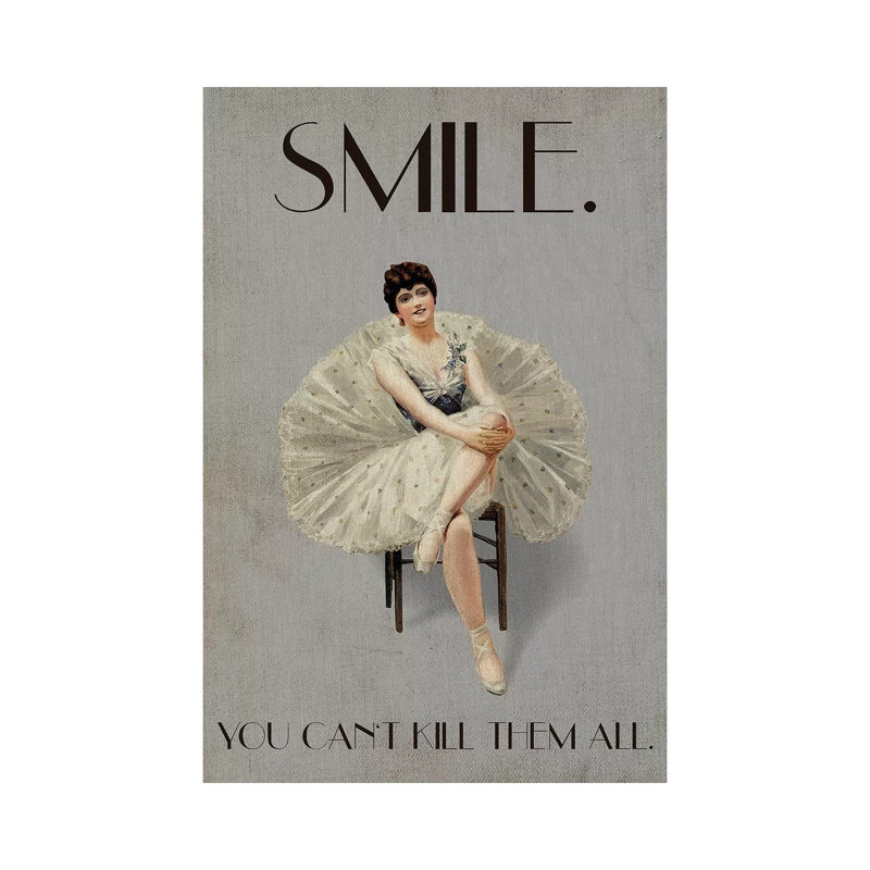 Smile by Kubistika - Wrapped Canvas Print, 20.32 cm H x 30.48 cm W