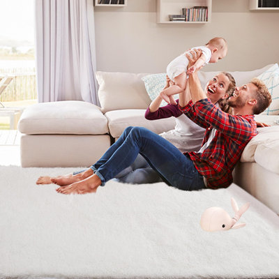 Fluffy Rugs For Bedroom  Tie-Dyed Soft Shag Rug Cozy Plush Furry Area Rugs
