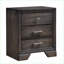 Table de chevet contemporaine à 3 tiroirs en bois massif avec finition gris foncé