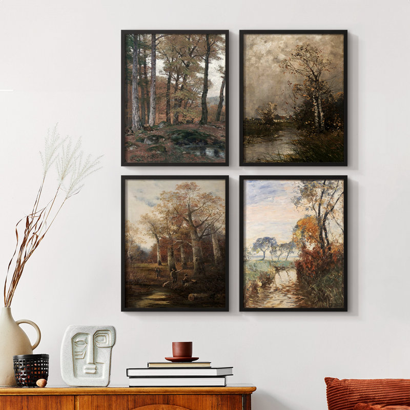«Vintage Landscape CVII», 4 pièces sur papier