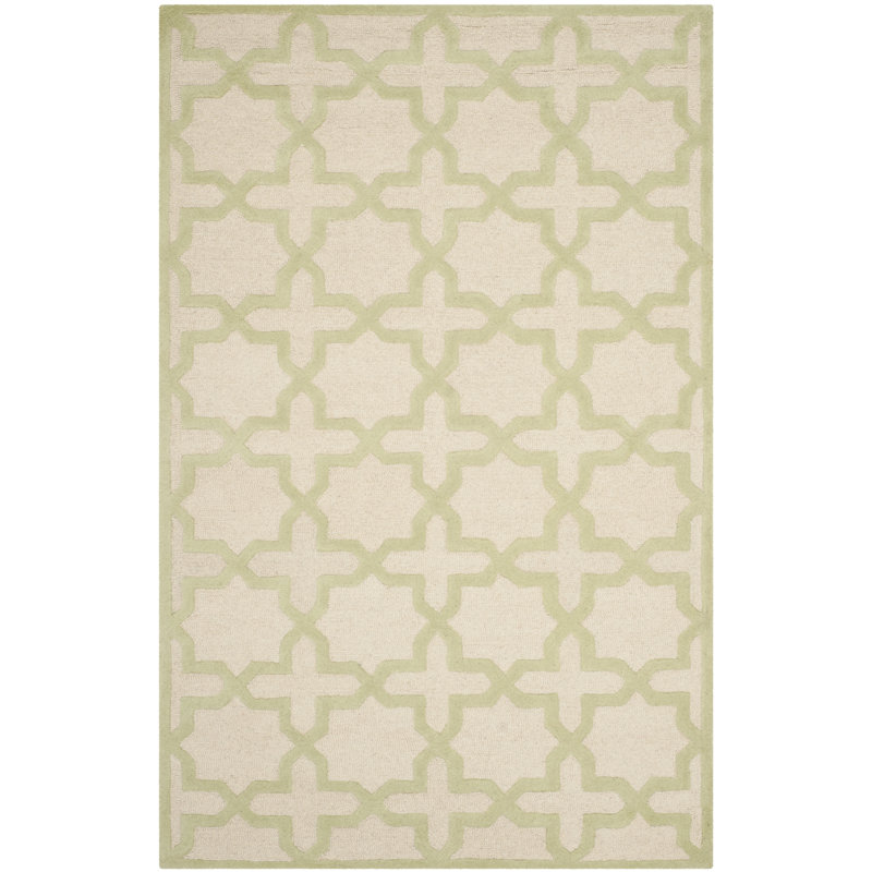 Igna Hand Tufted Wool Geometric Rug, Rectangle 5' x 8'