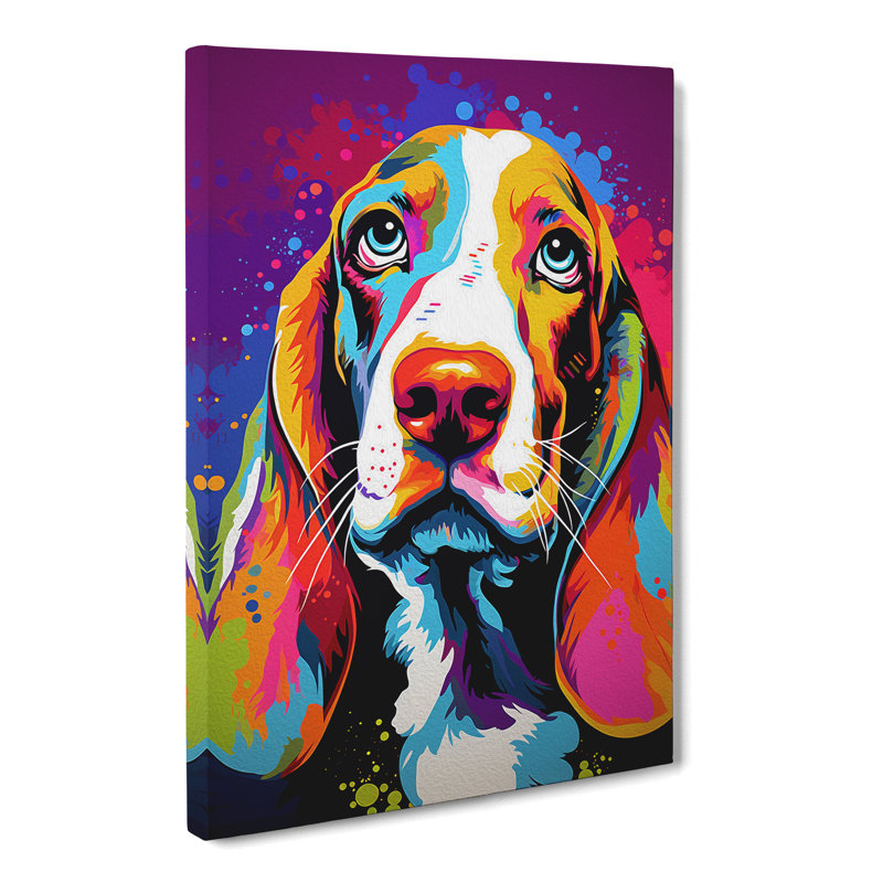 Basset Hound Pop No.2 - Wrapped Canvas