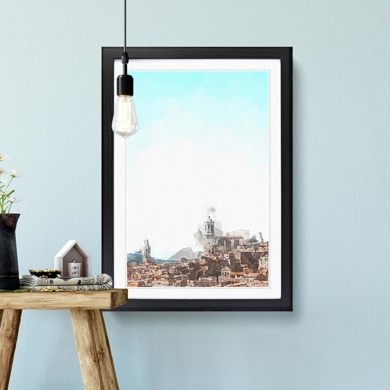 Girona in Spain - Picture Frame Graphic Art Print, Black Framed, 48cm H x 36cm W x 2cm D