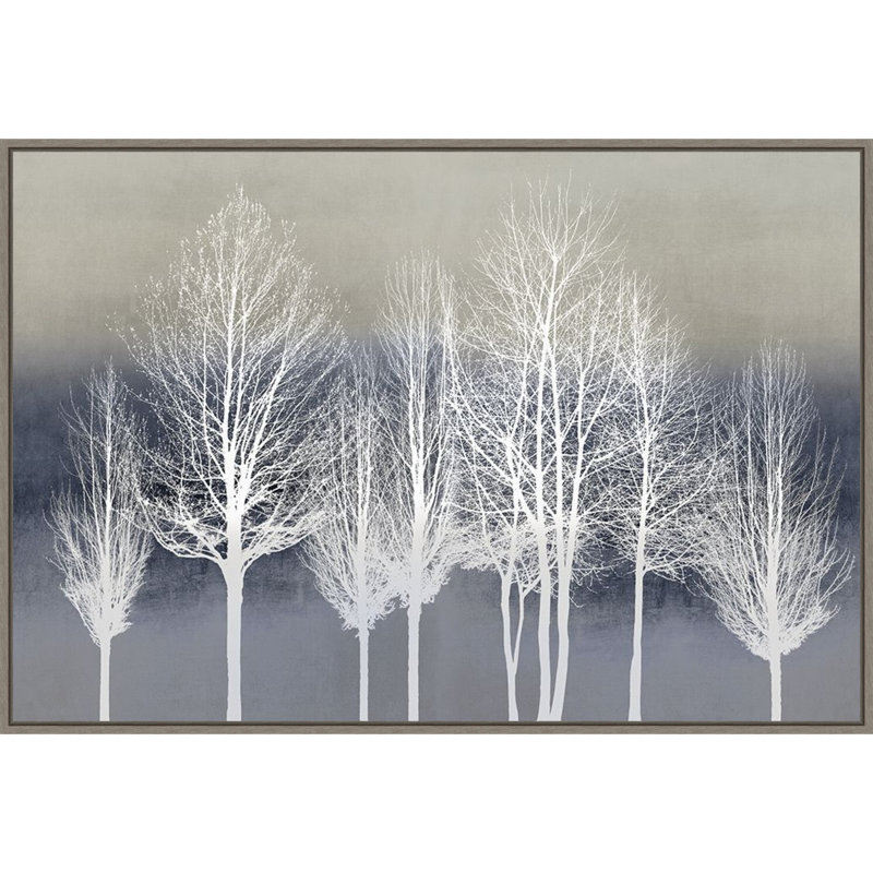«Anghelina Trees on Blue» par Kate Bennett - reproduction encadrée sur toile