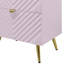 Table de chevet 2 tiroirs rose ultrabrillant