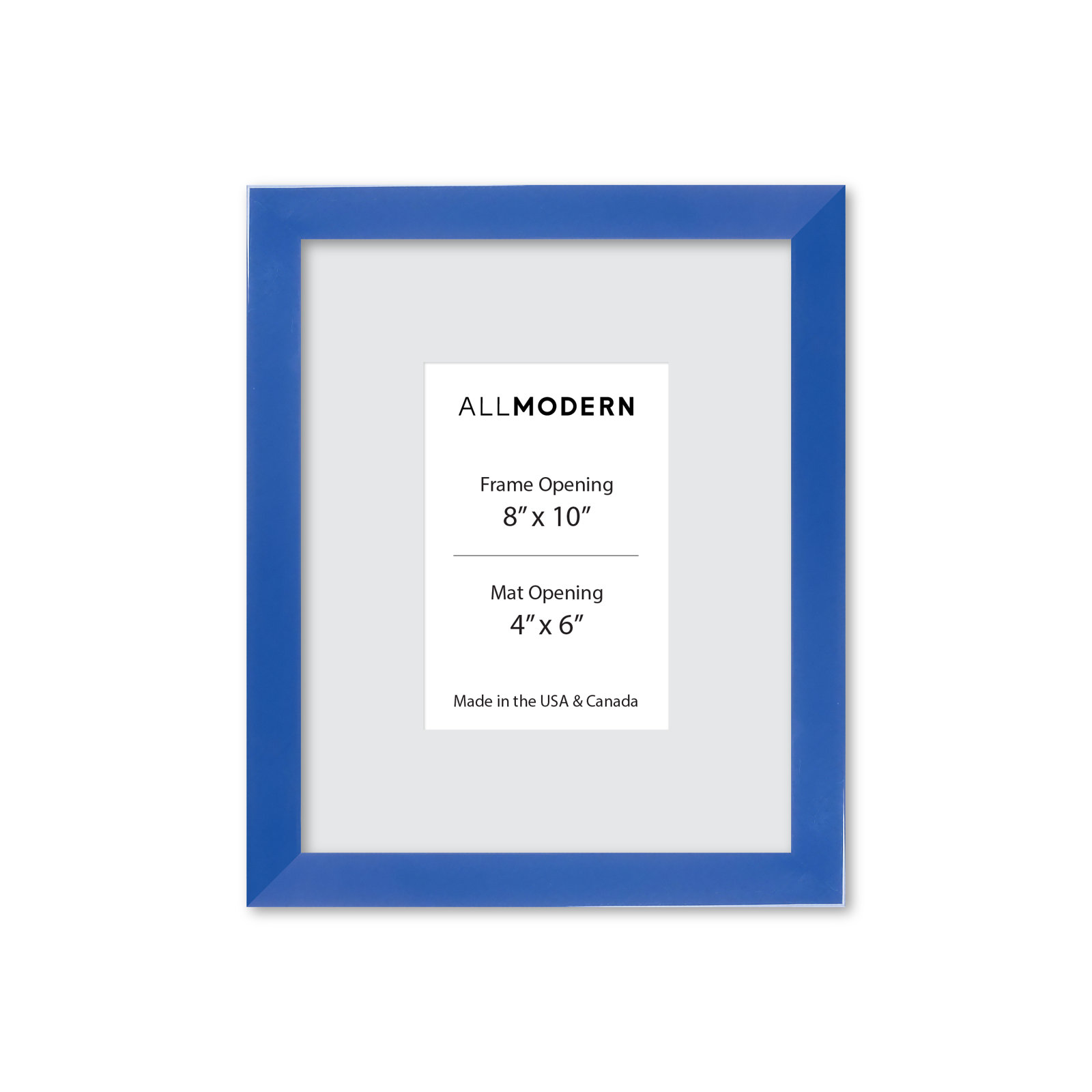 Willin Solid Wood Picture Frame with Mat, Seaport Blue, 9.75" W x 11.75" H