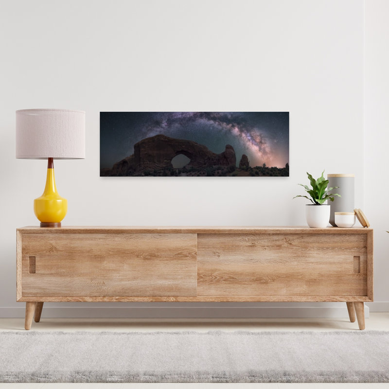 «Double Arch», paysage contemporain contemporain, art mural, H 36 po x l 12 po