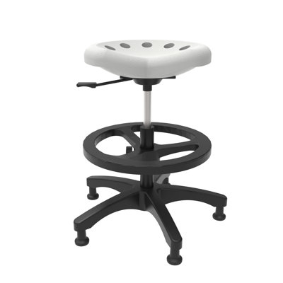 Adjustable Height Ergonomic Lab Stool with Footrest