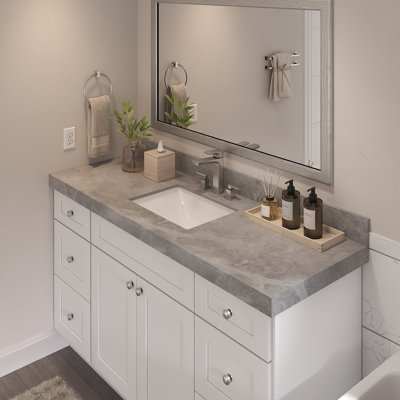 Double Bathroom Vanity Top, 61W x 22D x 2.5H Porcelain Double Vanity Sink Top, with Pre-Drilled Holes for Faucets, Light Jade