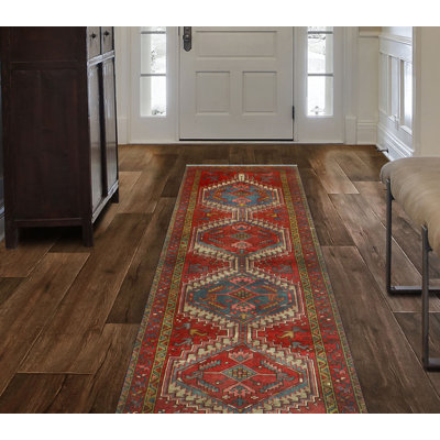 One-of-a-Kind 3'3" X 8'4" 1980s Runner Wool Area Rug in