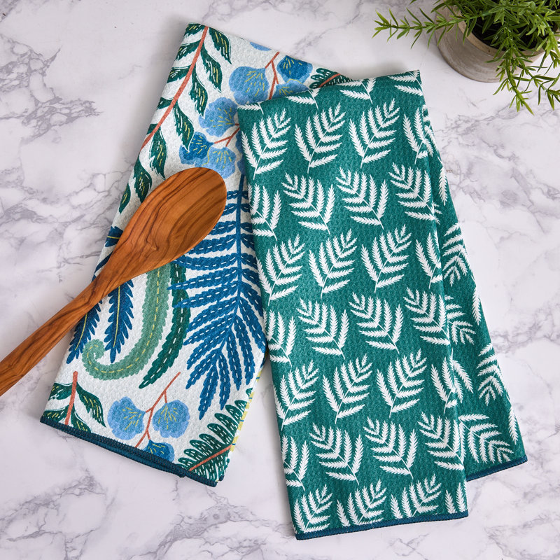  Ensemble de 2 serviettes de toilette gaufrées délavées, pois sucrés