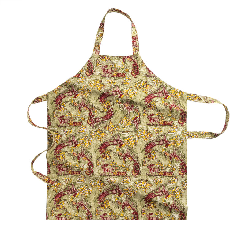 Renne 32" W x 36" L Apron, Red/Green