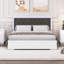 Grand lit tapissier avec lumières, lit plateforme moderne avec tête de lit en velours, design élégant et élégant-1378916112