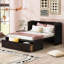 Lit escamotable double avec port USB et grand tiroir, espresso-2091539768-2091539766