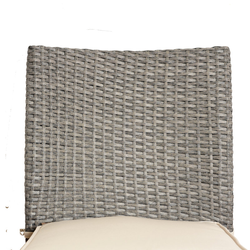 Chaise d'appoint de patio en osier Alyisa, Blanc performance, Brun