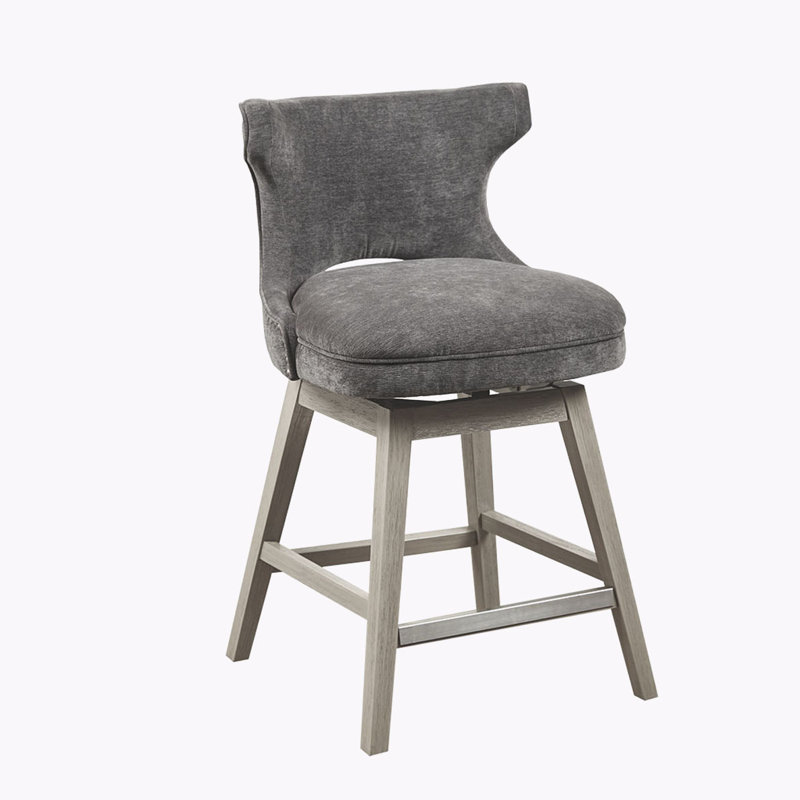 Tabouret de comptoir pivotant 25,75 po, Gris clair