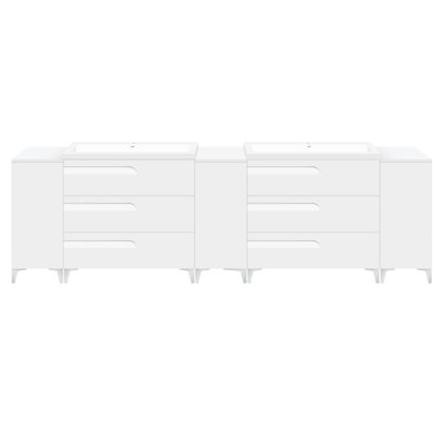 108'' Double Bathroom Vanity with Resin Top