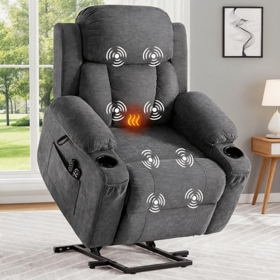 Oversized Power Lift Recliner Chair, with Heat and Massage