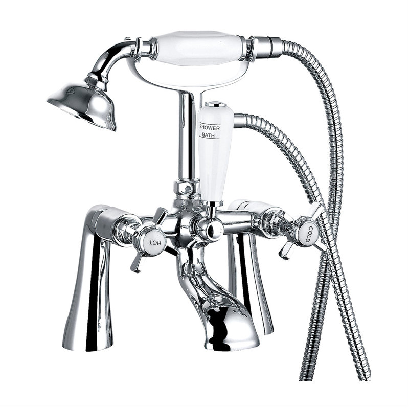 Kunze 2 Handle Deck Bath Shower Mixer Bath Filler with Diverter