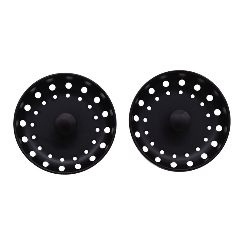 Stainless Steel Post Style Kitchen Sink Basket Drain Strainer, Matte Black