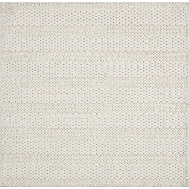 Textures Wool Area Rug in Ivory, Rectangle 5' x 8'