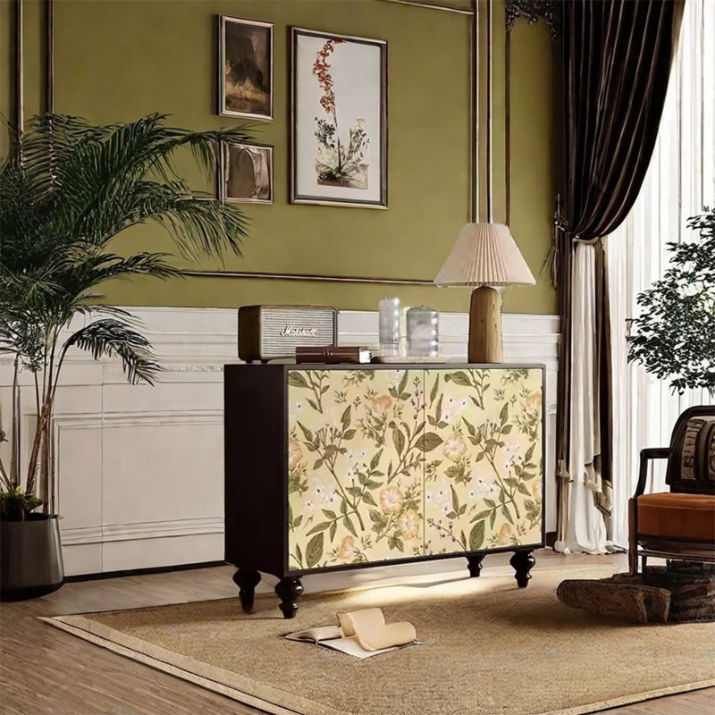 Stylish Storage Cabinet with Brass Handles