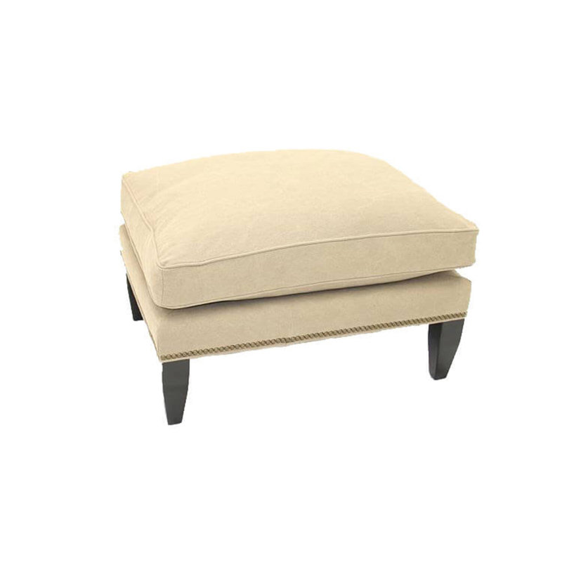 Leather Ottoman, Africa Antique Red, Brushy Bayou