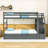 Twin Over Twin Wood Bunk Bed With Twin Trundle, Storage Staircase And Guardrails-1281582051